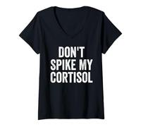 Mujer Don't Spike My Cortisol Humor Divertido de la hormona del estrés Camiseta Cuello V