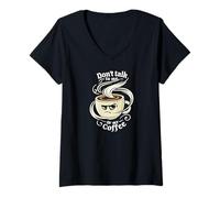 Mujer Don't Talk To Me Or My Coffee Grumpy Morning Humor Camiseta Cuello V