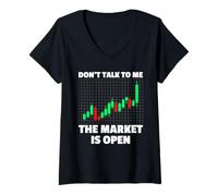 Mujer Don't Talk to me Trader acciones Mercado de valores Camiseta Cuello V
