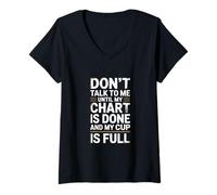 Mujer Don't Talk to Me Until My Chart is Done Pumpkin Spice Nurse Camiseta Cuello V