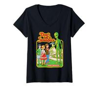 Mujer Don't Talk to Strangers Alien UFO Retro Funny Adult Humor Camiseta Cuello V