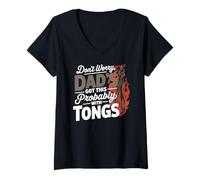 Mujer Don't Worry Dad'S Got This Probably with Tongs Camiseta Cuello V
