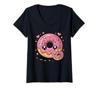Mujer Donut Mama Doughnut Mom Lover Foodie Mother Camiseta Cuello V