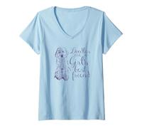 Mujer Doodles Are a Girl Best Friend Golden Labradoodle Puppy Camiseta Cuello V