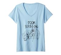 Mujer Doom Scrolling - Hora de Matar a Grim Reaper Camiseta Cuello V