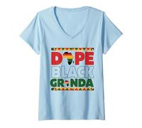 Mujer Dope Black Granda Principios - Umoja Kujichagulia Ujima Camiseta Cuello V