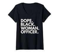 Mujer Dope Black Woman Oficial empoderó el Mes de la Historia Negra Camiseta Cuello V
