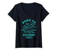 Mujer Dora The Explorer Born To Explore Since 2000 Camiseta Cuello V