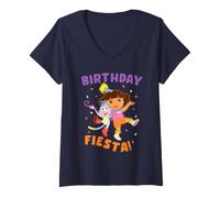 Mujer Dora The Explorer Dora and Boots Birthday Fiesta Camiseta Cuello V