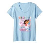 Mujer Dora The Explorer Explore with Me! Textured Design Camiseta Cuello V
