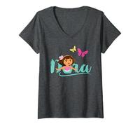 Mujer Dora The Explorer with Butterflies Camiseta Cuello V