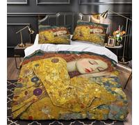 Mujer dormida Funda de Edredón con Fundas de Almohada 3 Piezas Microfibra Suave Diseño 3D Cierre de Cremallera Oculta Antialérgica Mosaico artístico Funda Edredon for familia Single（135x200cm）