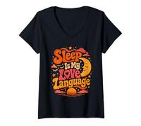 Mujer Dormir es Mi Lenguaje del Amor Camiseta Cuello V