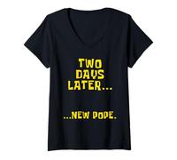 Mujer Dos días después... Nuevo Papa León Camiseta Cuello V