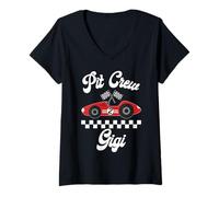 Mujer Dos Fast Birthday Racing Car Party Gigi of The Birthday Boy Camiseta Cuello V
