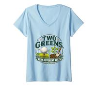 Mujer Dos Greens Reglas Muy Diferentes Golf y jardinería Camiseta Cuello V