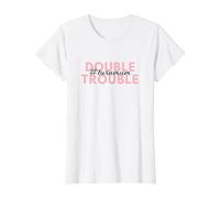 Mujer Double Trouble Twin Mum Of Twins - Regalo divertido para el día de la madre Camiseta