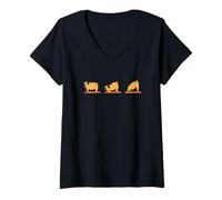Mujer Downward Facing Dog Pug Yoga Camiseta Cuello V