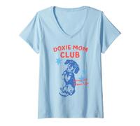 Mujer Doxie Mom Club Living The Doxie Life Dachshund Dueño Perro Camiseta Cuello V