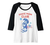 Mujer Doxie Mom Club Living The Doxie Life Dachshund Dueño Perro Camiseta Manga Raglan