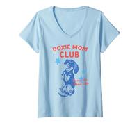 Mujer Doxie Mom Club Living The Doxie Life Funny Dachshund Camiseta Cuello V