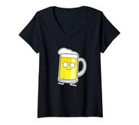 Mujer Draft Beer Lager Tap Stout - Taza de Espuma de Alcohol Borracho Camiseta Cuello V