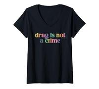 Mujer Drag Show Travestis Pride Rainbow Queer Art CSD LGBTQ+ Camiseta Cuello V