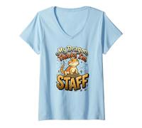 Mujer Dragón Barbudo Mi dragón Piensa Que Soy dueño del Lagarto del Personal Camiseta Cuello V