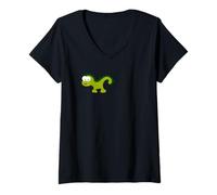 Mujer Dragón Kawaii Camiseta Cuello V