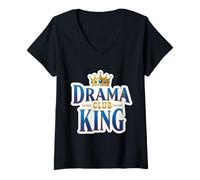 Mujer Drama King Club Funny Boys Teatro Grupo Teatro Clase Camiseta Cuello V