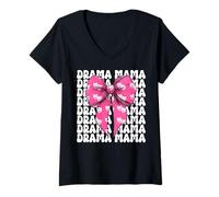Mujer Drama Mamá Teatro Mamá Teatro Máscara Actor Día de la Madre Camiseta Cuello V