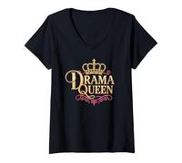 Mujer Drama Queen Reina Princesa Autoestima Mujeres Fuertes Camiseta Cuello V