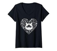 Mujer Drawing Art Himalayan Cat Coffee Camiseta Cuello V