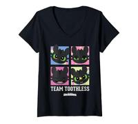 Mujer DreamWorks Dragons Team Toothless Expressions Camiseta Cuello V
