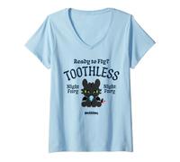 Mujer DreamWorks Dragons Toothless Ready To Fly Camiseta Cuello V