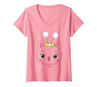 Mujer DreamWorks Gabby’s Dollhouse Kitty Fairy Big Face Camiseta Cuello V