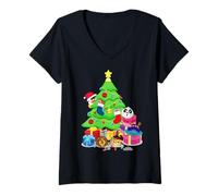 Mujer DreamWorks KouKou Christmas Tree Decorating Camiseta Cuello V