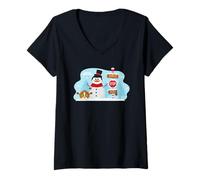 Mujer DreamWorks KouKou Skipper Snowman & Mort Santa Stop Camiseta Cuello V
