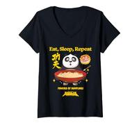 Mujer DreamWorks Kung Fu Panda Eat Sleep Repeat Dumplings Camiseta Cuello V