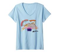 Mujer DreamWorks Madagascar Melman & Gloria Binge Watch Retro Camiseta Cuello V