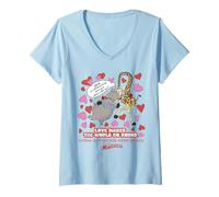 Mujer DreamWorks Madagascar Melman & Gloria Retro Love Camiseta Cuello V