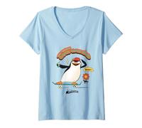 Mujer DreamWorks Madagascar Skipper Skate 90s Retro Camiseta Cuello V