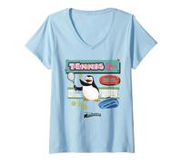 Mujer DreamWorks Madagascar Skipper Tennis 90s Retro Camiseta Cuello V
