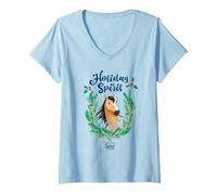Mujer DreamWorks Spirit Riding Free Holiday Spirit Camiseta Cuello V