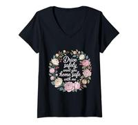 Mujer Drive Safely Want You Home Safe with Me Caution Driving - Camiseta Cuello V