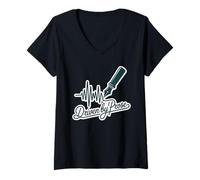Mujer Driven by Prose Pluma estilográfica Heartbeat Escritor Autor Camiseta Cuello V