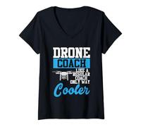 Mujer Drone Coach Regular Coach Only Way UAV Humor Camiseta Cuello V