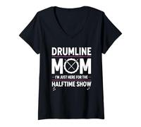 Mujer Drumline Mom, Solo Estoy aquí para el espectáculo de Medio Tiempo Camiseta Cuello V