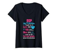 Mujer DSP Atención a Personas sin expectativas Enfermería Semana de Enfermería Camiseta Cuello V