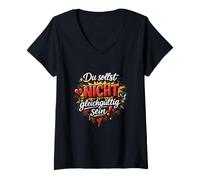 Mujer Du sollst Nicht gleichgültig Sein! Camiseta Cuello V